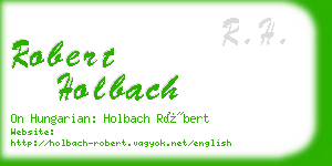 robert holbach business card
